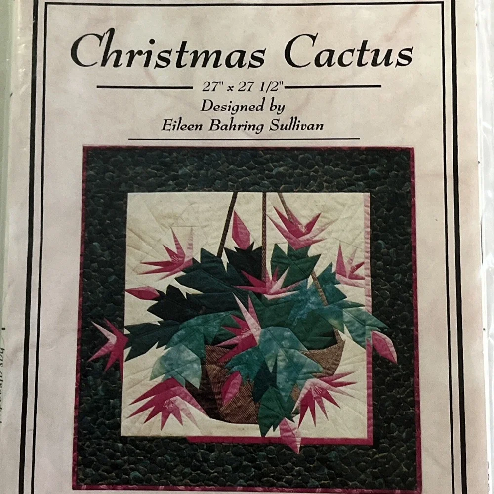 Christmas Cactus Designers Workshop‎ Eileen Sullivan Sew Flip Quilt 27X27 1997